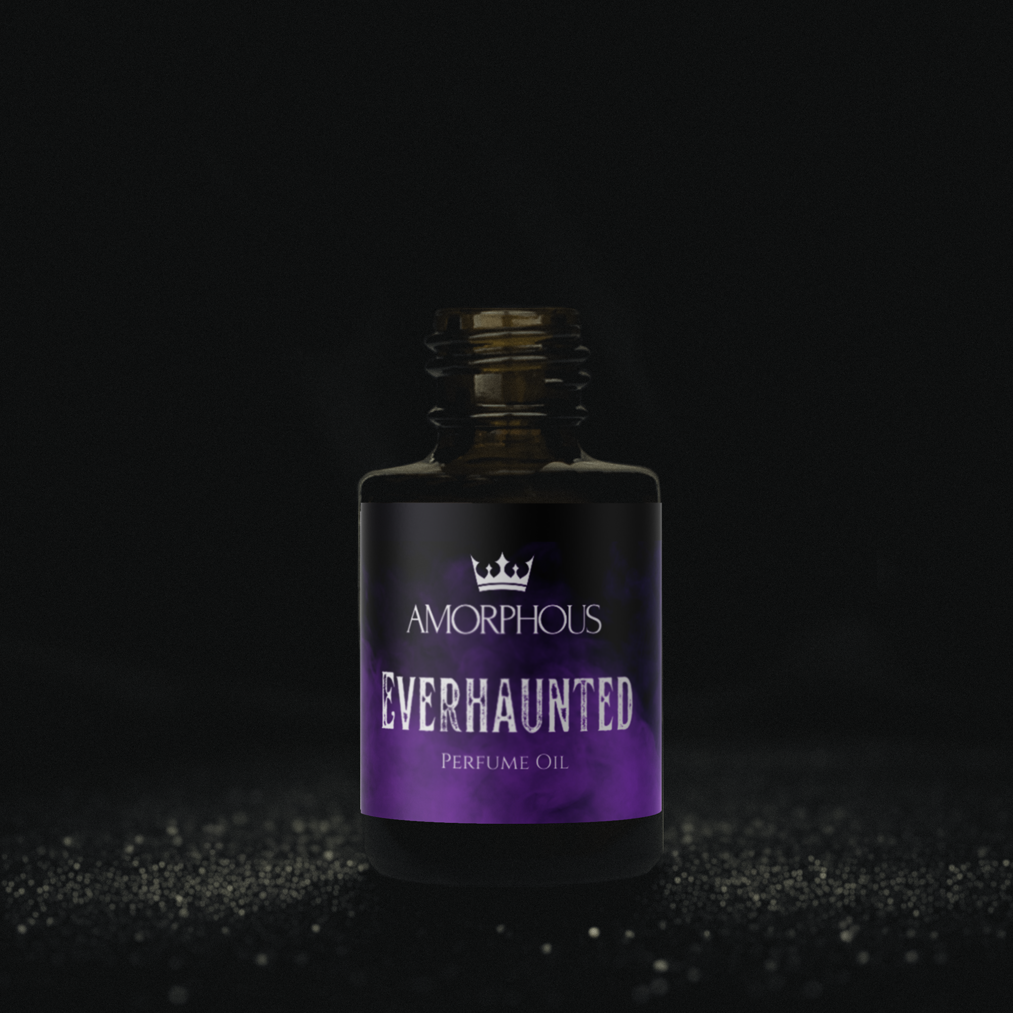 Amorphous Everhaunted perfume oil bottle on a dark background