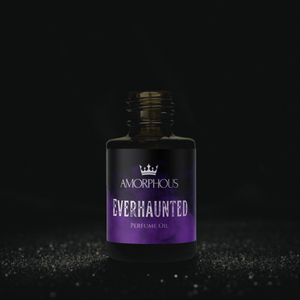 Amorphous Everhaunted perfume oil bottle on a dark background