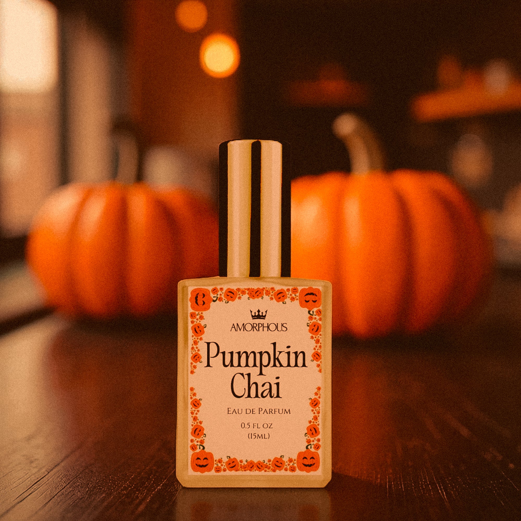 A bottle of pumpkin chai perfume