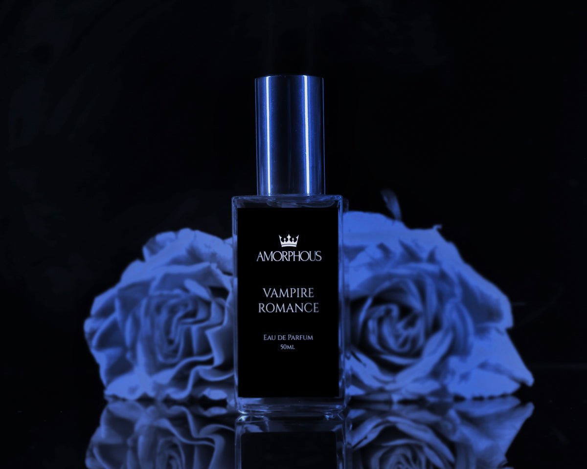 Perfume bottle labeled 'Vampire Romance' 