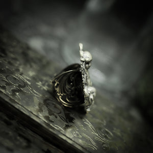 Antiqued Brass Victorian Angel Statement Ring