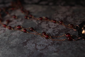 antique red glass beads